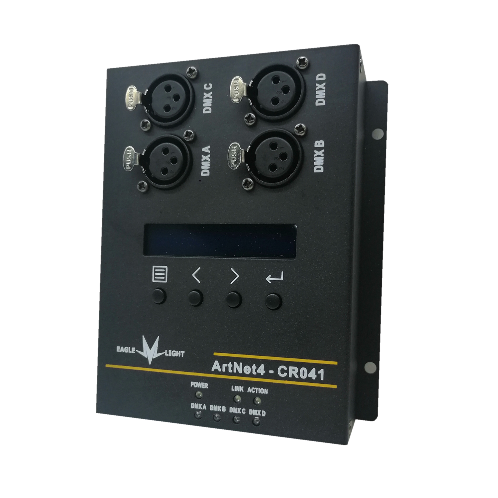 CR041R  4路ArtNet轉DMX512(網絡轉換器）可燈鉤安裝、網線POE供電